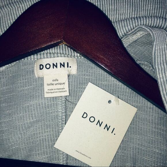 New Donni Cardigan Sweater XL oversized ribbed Neutral Oatmeal Stretch Pockets - Picture 7 of 8